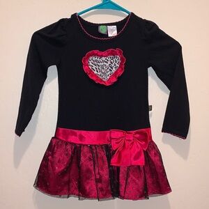 Dollie & Me Black and Red Heart Dress